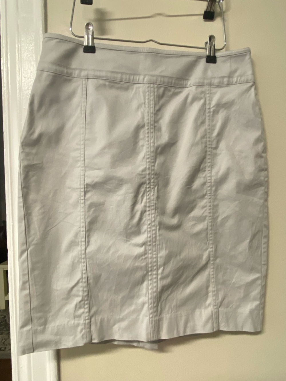 Ann Taylor Light Gray Tailored Pencil Skirt